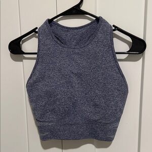 Bo + Tee high neck Success seamless crop tank navy small
